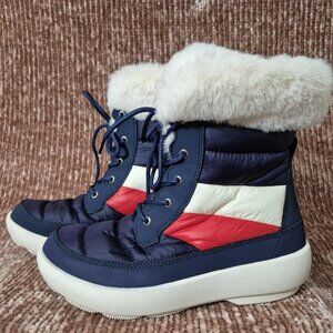 Sperry Plushwave Faux Fur trimmed Winter Boots, lightly used size  7.5